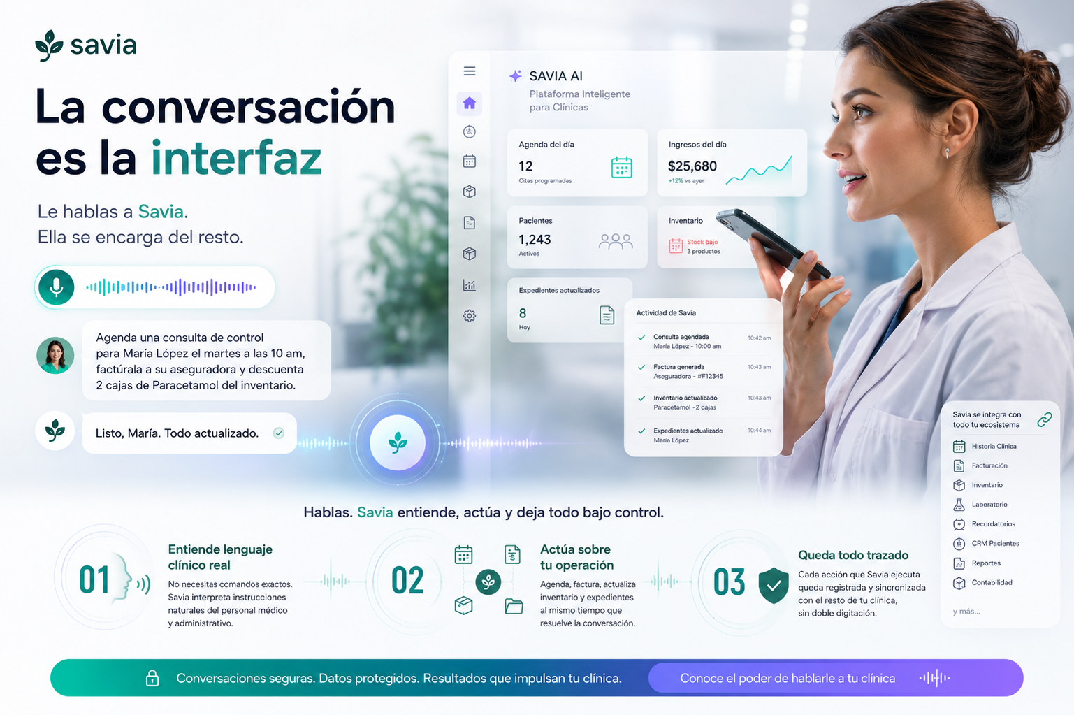 Médico conversando con paciente en consulta